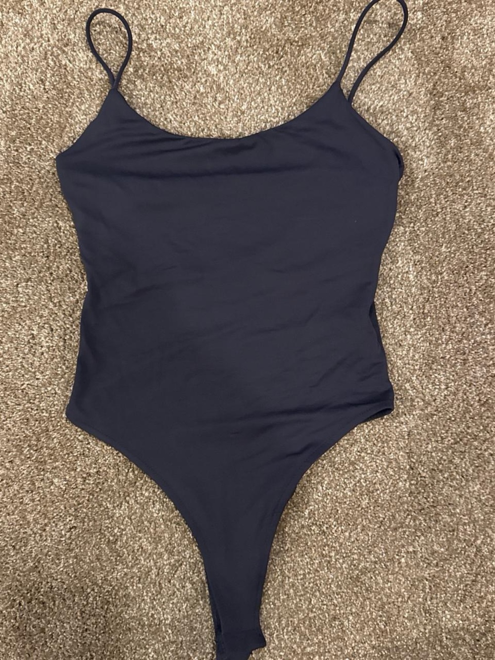 Zara Navy Slim-Strap Bodysuit
